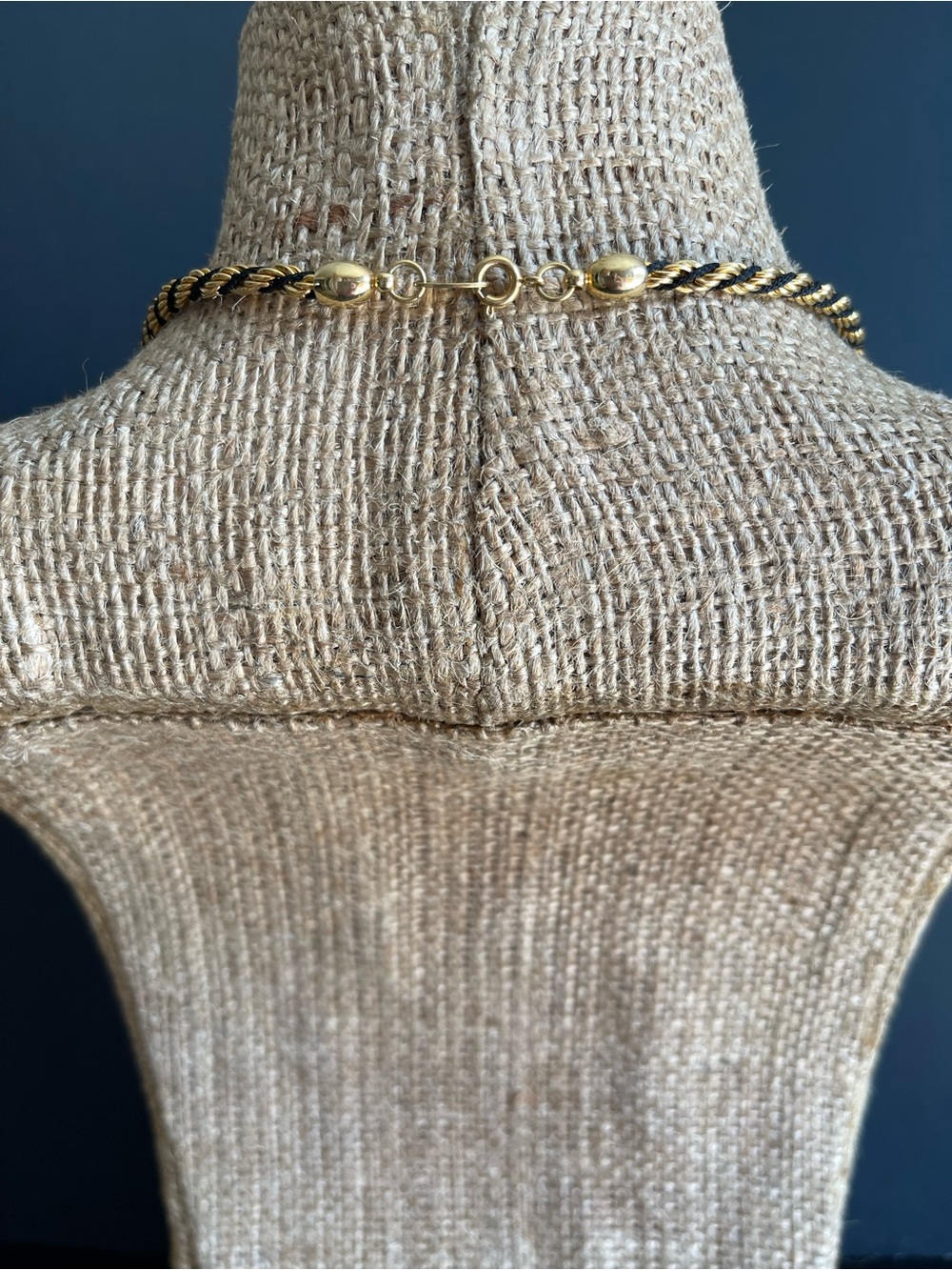 Vintage Gold and Black Twisted Rope Necklace. - Picture 5 of 5